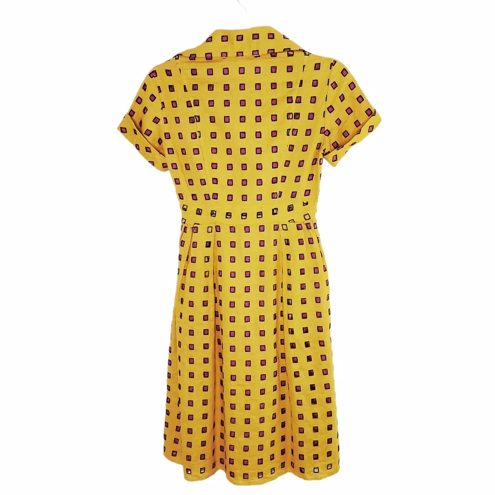 Diane Von Furstenberg Yellow Cutout Dress Size 2 - Picture 3 of 8